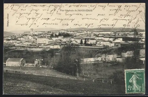 AK Panissières, Vue générale de Panissières