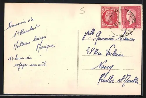 AK St Rambert-sur-Loire, L`Étang et vue sur le village à travers les arbres