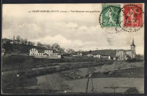 AK Saint-Marcel-d`Urfé /Loire, Vue générale avec panorama