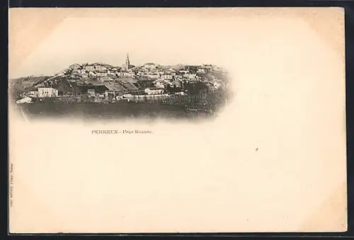 AK Perreux, Vue du village sur la colline