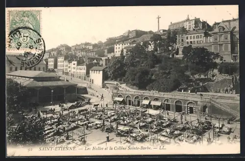 AK Saint-Étienne, Les Halles et la Colline Sainte-Barbe