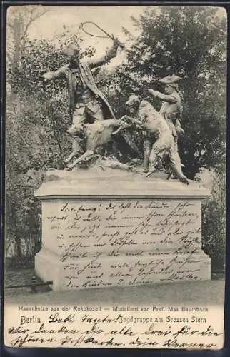 AK Berlin-Tiergarten, Jagdgruppe am Grossen Stern