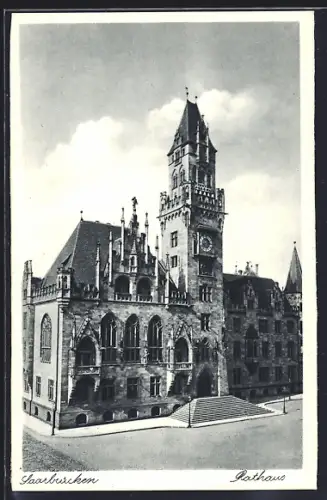 AK Saarbrücken, Ortspartie mit Rathaus