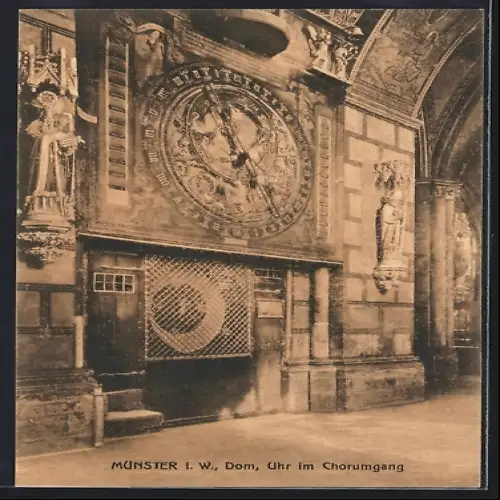 AK Münster i. W., Dom, Uhr im Chorumgang