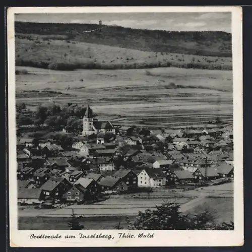 AK Brotterode am Inselsberg, Teilansicht mit Kirche