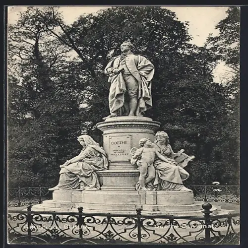 AK Berlin-Tiergarten, Goethe Denkmal