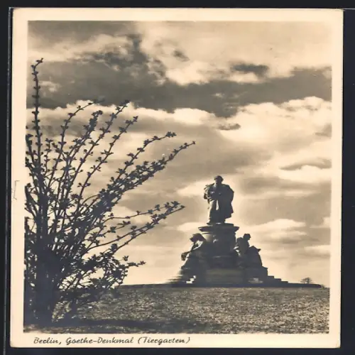 AK Berlin-Tiergarten, Goethe-Denkmal