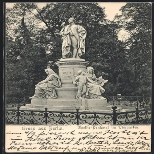 AK Berlin-Tiergarten, Goethe-Denkmal