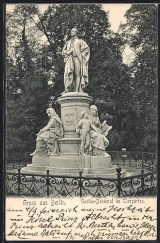 AK Berlin-Tiergarten, Goethe-Denkmal