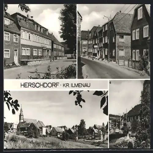 AK Herschdorf /Kr. Ilmenau, Kulturhaus, Parkanlage an der Leninstrasse, Leninstrasse