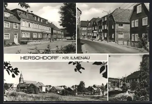 AK Herschdorf /Kr. Ilmenau, Kulturhaus, Parkanlage an der Leninstrasse, Leninstrasse