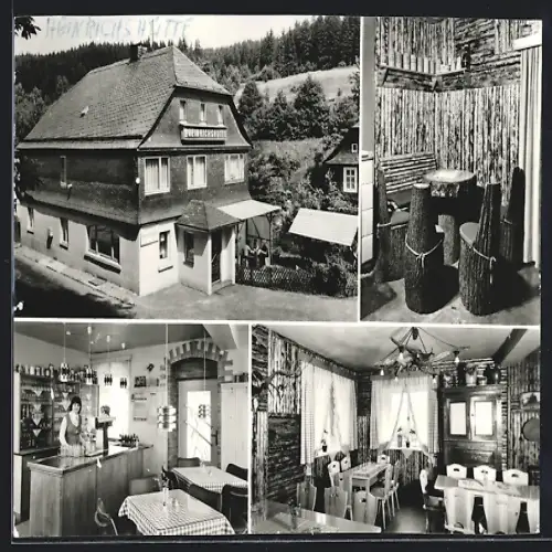 AK Wurzbach, Gasthaus Heinrichshütte, Innenansichten