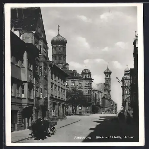 AK Augsburg, Blick auf Heilig-Kreuz-Kirche
