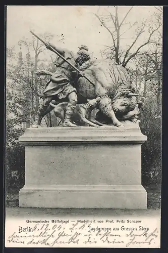 AK Berlin-Tiergarten, Jagdgruppe am Grossen Stern