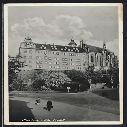 AK Altenburg i. Thür., Schloss mit Strassenpartie