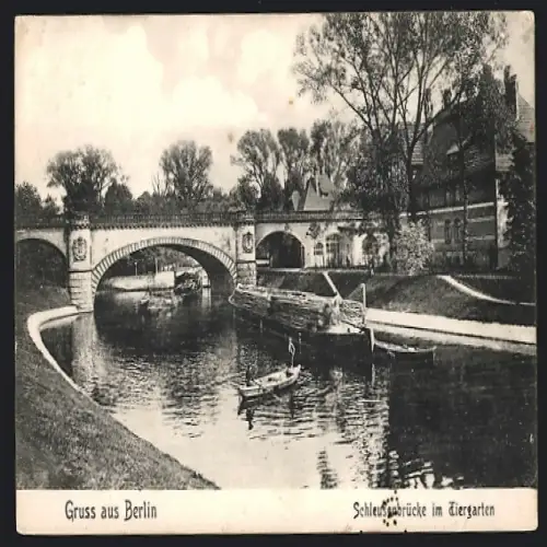 AK Berlin, Schleusenbrücke im Tiergarten