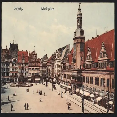 AK Leipzig, Blick auf den Marktplatz