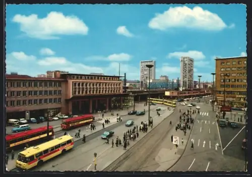 AK Essen, Bahnhofsvorplatz mit Strasse aus der Vogelschau