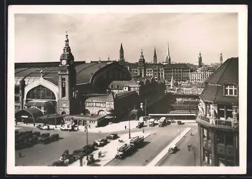 AK Hamburg-St.Georg, Blick auf den Hauptbahnhof