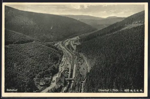 AK Oberhof i. Thür., Bahnhof aus der Vogelschau