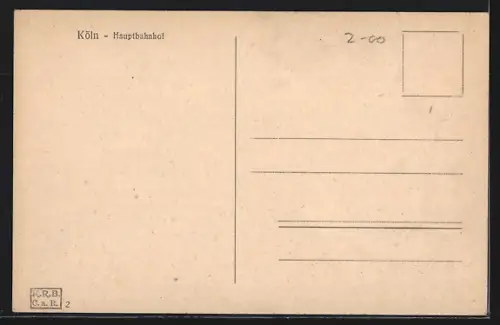 AK Köln, Hauptbahnhof