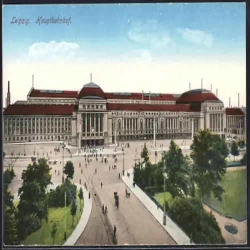 AK Leipzig, Blick auf den Hauptbahnhof