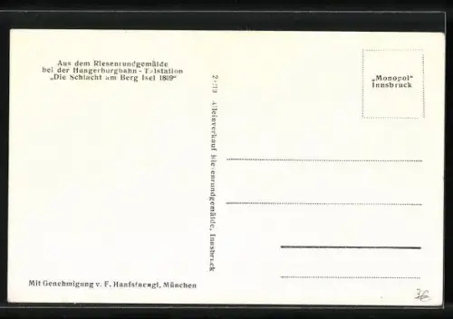 AK Schlacht am Berg Isel 1809, Buchhütte, Josef Thalgutter mit den Meranern