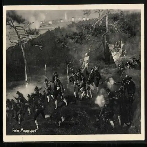 AK Ausschnitt des Riesenrundgemäldes Die Schlacht am Berg Isel 1809, Peter Mayrgruppe, Andreas Hofer