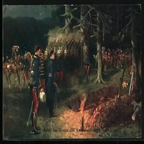 AK Rotes Kreuz Nr. 86, Salut am Grabe des Kommandanten