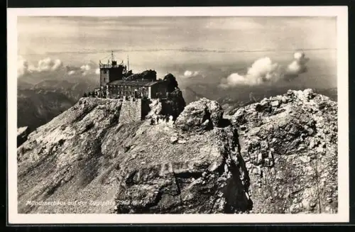 AK Münchner Haus, Berghütte auf der Zugspitze