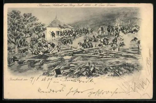 Künstler-AK Zeno Diemer: Panorama der Schlacht am Berg Isel 1809