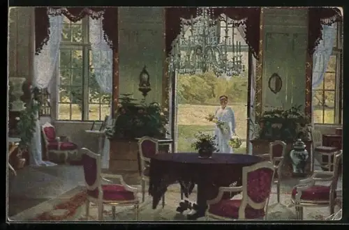 Künstler-AK sign. H. Slott-Moller: Sommermorgen, Dänische Kunst