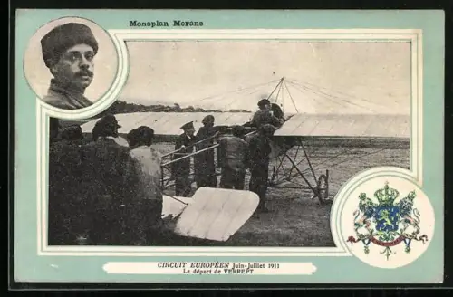 AK Circuit Européen Juin-Juillet 1911, le départ de Verrept