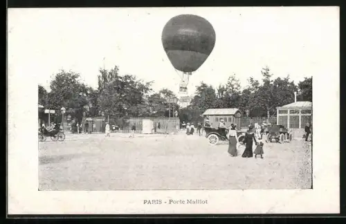 AK Paris, Ballon im Flug, Porte Maillot