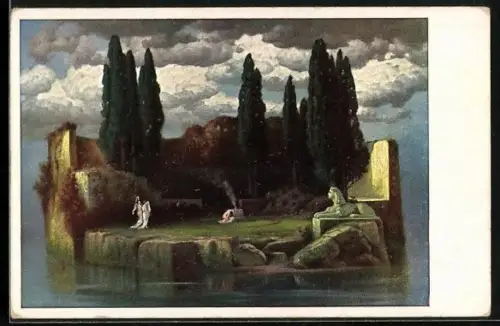 Künstler-AK Hermann Rüdisühli: Heiliger Hain, Mythological grove