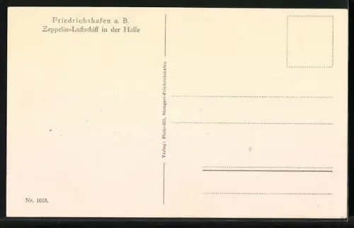 AK Friedrichshafen, Zeppelin in der Luftschiff-Halle