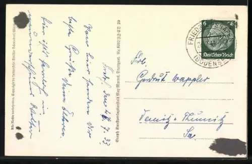 AK Friedrichshafen, Luftschiff LZ 127 Graf Zeppelin über der Schlosskirche