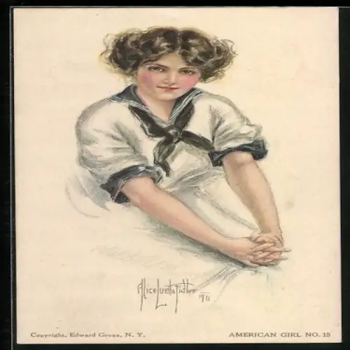 Künstler-AK Alice Luella Fidler: Portrait junges Mädchen