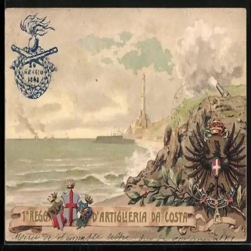 AK 1. Reggimento d'Artiglieria da Costa, Wappen des Artillerie-Regiment Nr. 1