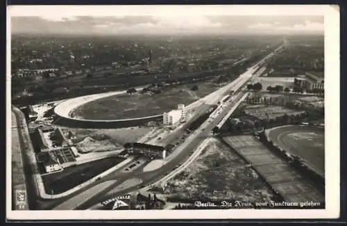 AK Berlin-Charlottenburg, Avus vom Funkturm auf gesehen