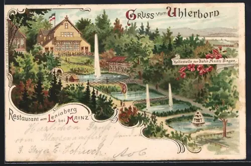 Lithographie Mainz, Restaurant zum Uhlerborn am Leniaberg