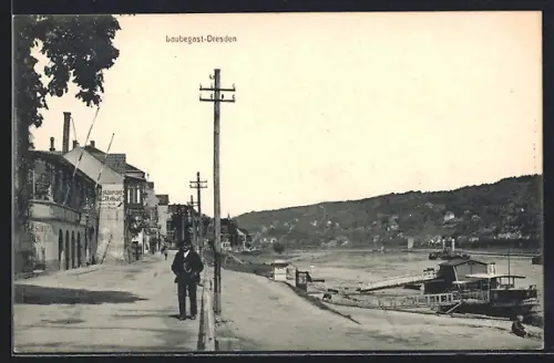 AK Laubegast-Dresden, Restaurant Elbthal, Restaurant z. Elbe am Flussufer