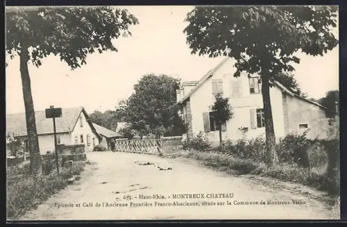 AK Montreux-Château /Haut-Rhin, Épicerie et Café à l`Ancienne Frontière Franco-Alsacienne