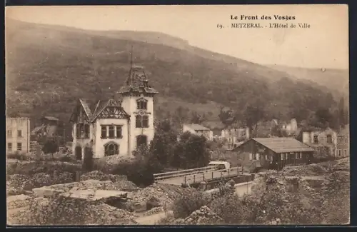 AK Metzeral, L`Hôtel de Ville au front des Vosges