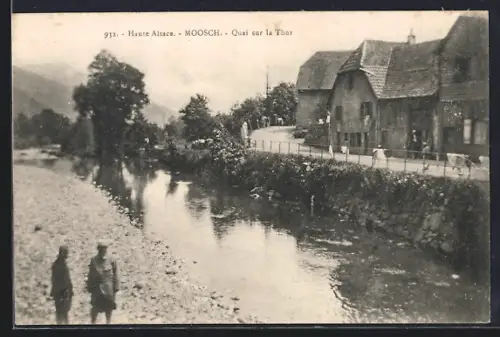 AK Moosch /Haute-Alsace, Quai sur la Thur