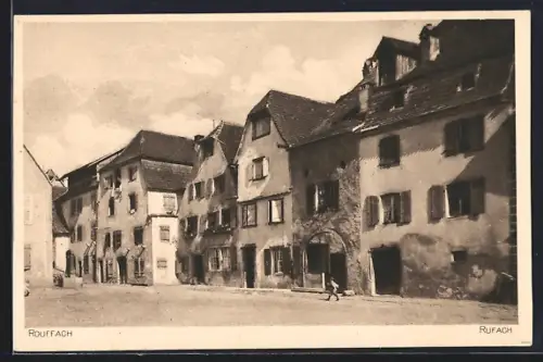 AK Rouffach, Vue des facades historiques de la rue principale