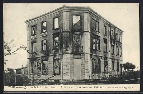 AK Mülhausen-Dornach, Vue d`immeuble détruit