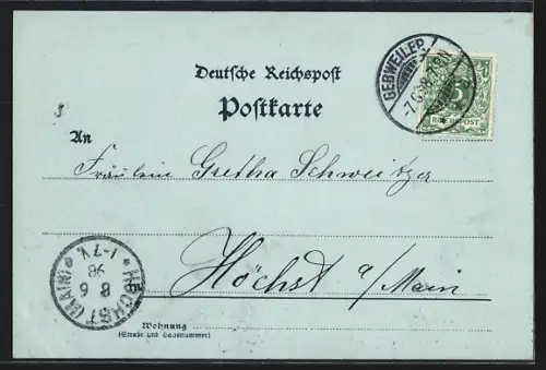 Mondschein-AK Murbach, Ancienne abbaye de Murbach sous la lune