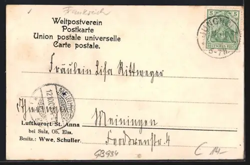 AK St. Anna, Ruine Freundstein, Rimbach Zell