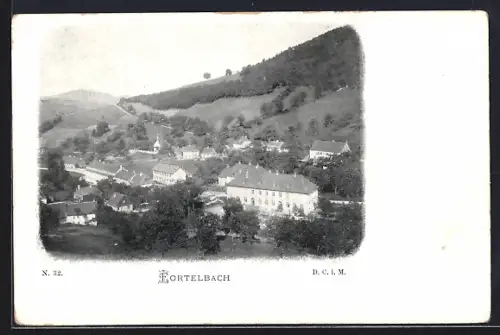 AK Fortelbach, Vue panoramique du village et des collines environnantes